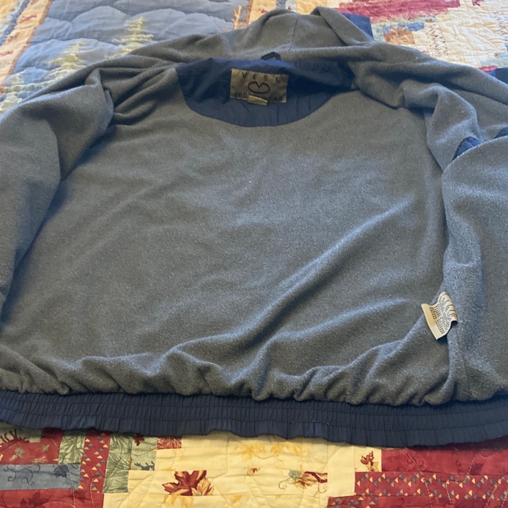 Vintage Notre Dame men’s L full zip lined hooded jacket Navy water repellent - Picture 12 of 14